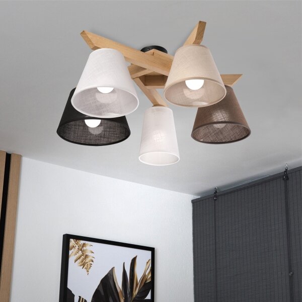 Brilagi - LED Přisazený lustr ANTHONY 5xE14/40W/230V dub