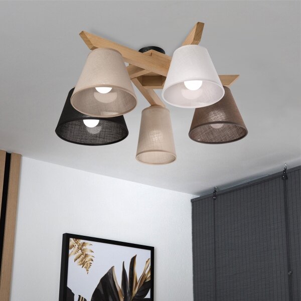 Brilagi - LED Přisazený lustr ANTHONY 5xE14/40W/230V dub