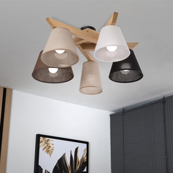 Brilagi - LED Přisazený lustr ANTHONY 5xE14/40W/230V dub