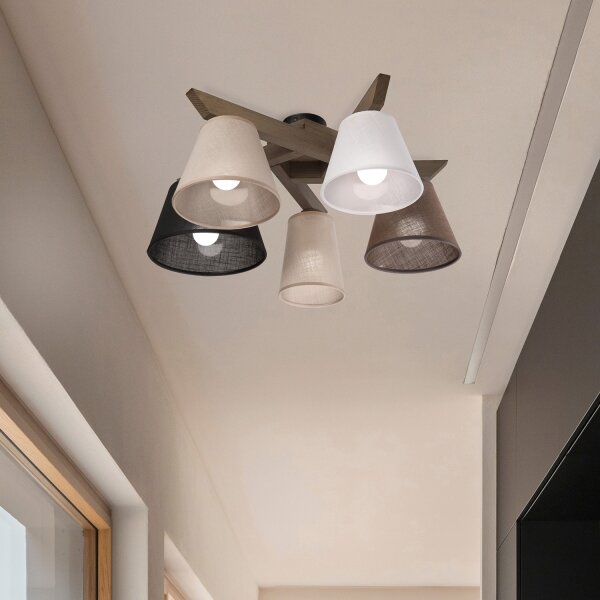 Brilagi - LED Přisazený lustr ANTHONY 5xE14/40W/230V dub ořech