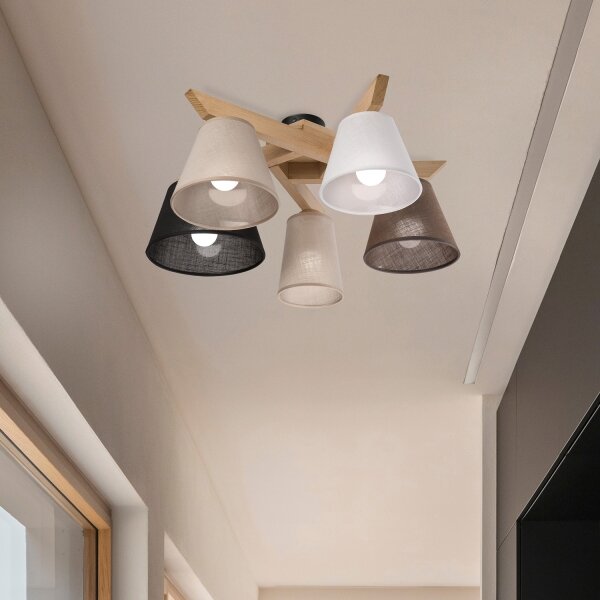 Brilagi - LED Přisazený lustr ANTHONY 5xE14/40W/230V dub