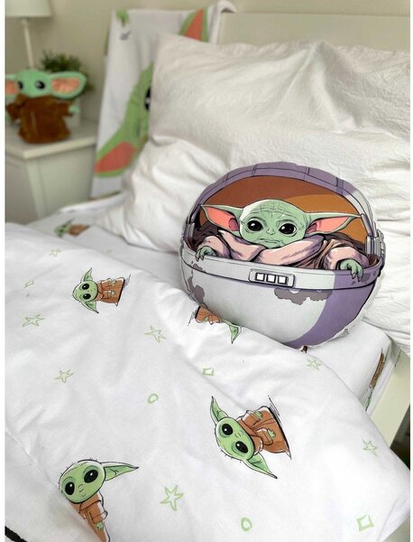 Dětský polštářek z mikroplyše ø 40 cm Star Wars "Mandalorian 02" – Jerry Fabrics