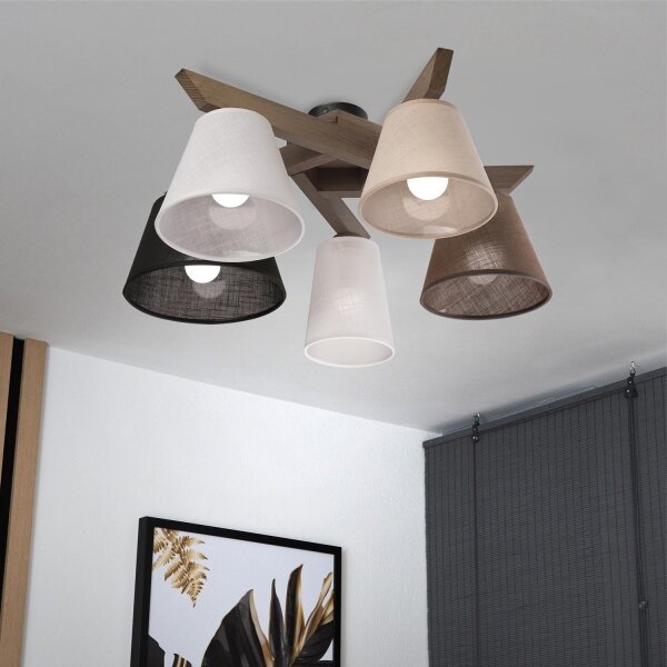 Brilagi - LED Přisazený lustr ANTHONY 5xE14/40W/230V dub ořech