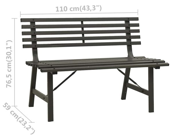 Zahradní lavička 110 cm ocel černá 317135