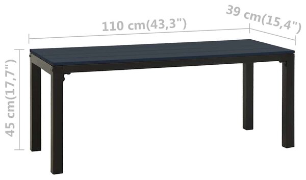 Zahradní lavice 110 cm ocel a WPC černá 317141