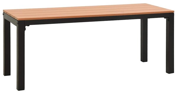Zahradní lavice 110 cm ocel a WPC hnědá a černá 317142