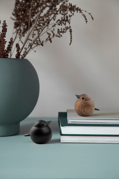 Dřevěný ptáček Mini Sparrow Smoke Stained Oak