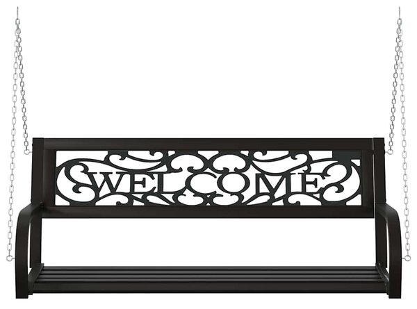 Zahradní houpací lavice 125 cm ocel a plast černá 317143