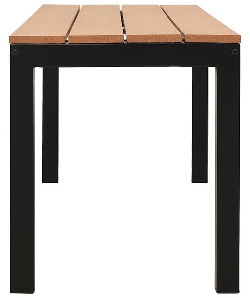 Zahradní lavice 110 cm ocel a WPC hnědá a černá 317142