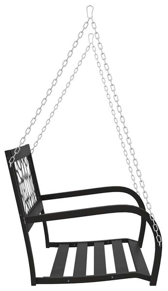 Zahradní houpací lavice 125 cm ocel a plast černá 317143