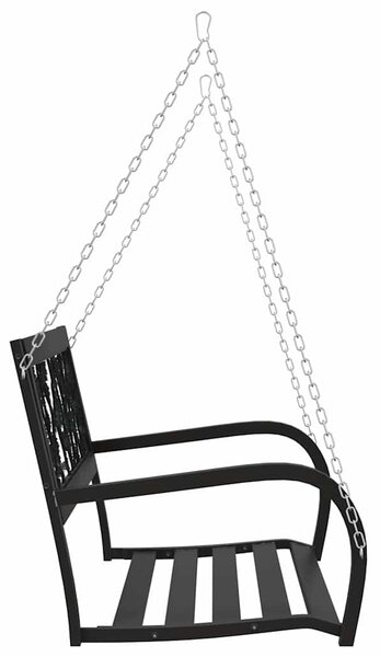 Zahradní houpací lavice 125 cm ocel a plast černá 317145