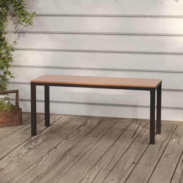 Zahradní lavice 110 cm ocel a WPC hnědá a černá 317142