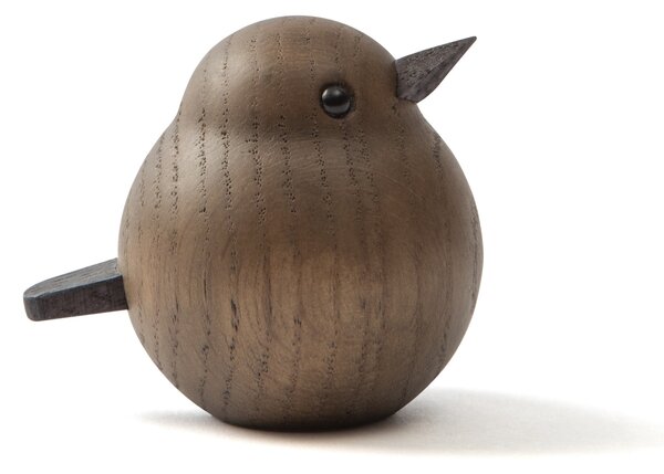 Dřevěný ptáček Mini Sparrow Smoke Stained Oak