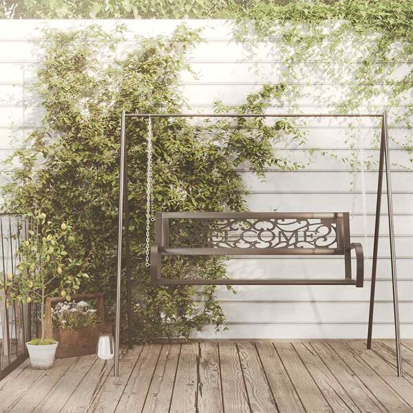 Zahradní houpací lavice 125 cm ocel a plast černá 317143