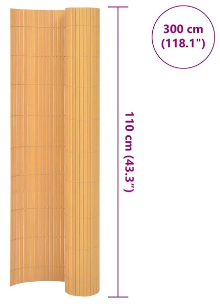 Oboustranný zahradní plot 110 x 300 cm žlutý 317153
