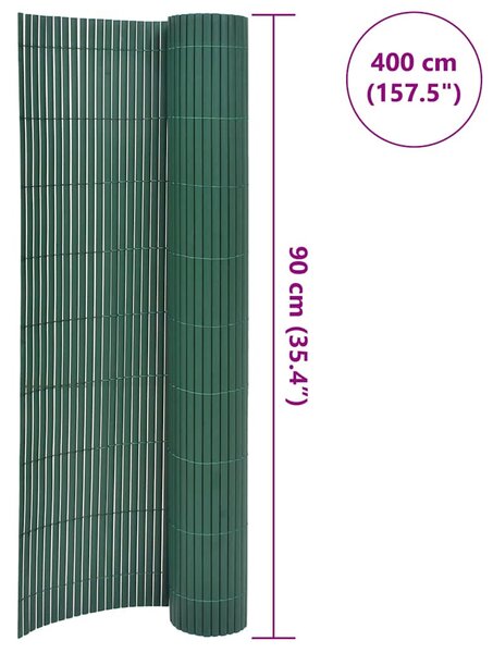 Oboustranný zahradní plot 90 x 400 cm zelený 317147