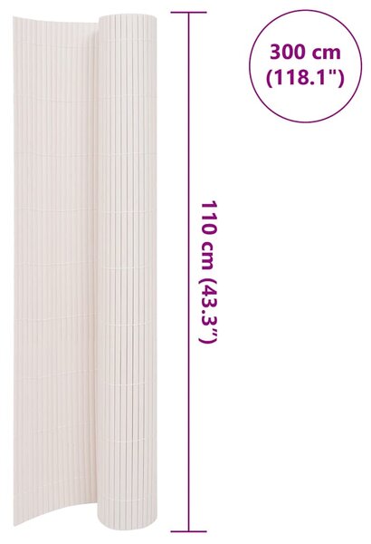 Oboustranný zahradní plot 110 x 300 cm bílý 317151