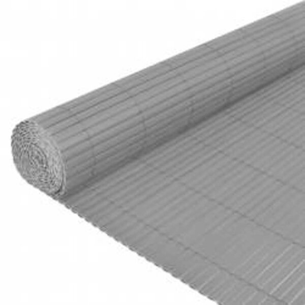 Oboustranný zahradní plot 90 x 400 cm šedý 317150