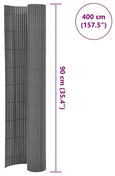 Oboustranný zahradní plot 90 x 400 cm šedý 317150