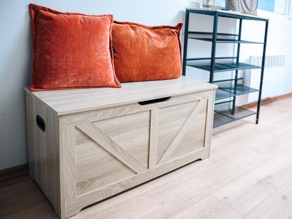 Úložný box LEHAC s víkem 100x46cm, dub sonoma