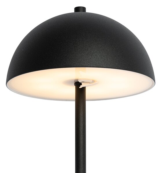 Sada 2 venkovních stolních lamp houba černá dobíjecí - Keira