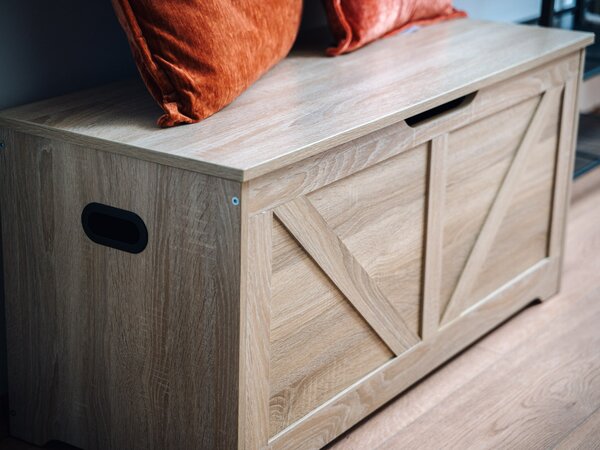 Úložný box LEHAC s víkem 100x46cm, dub sonoma