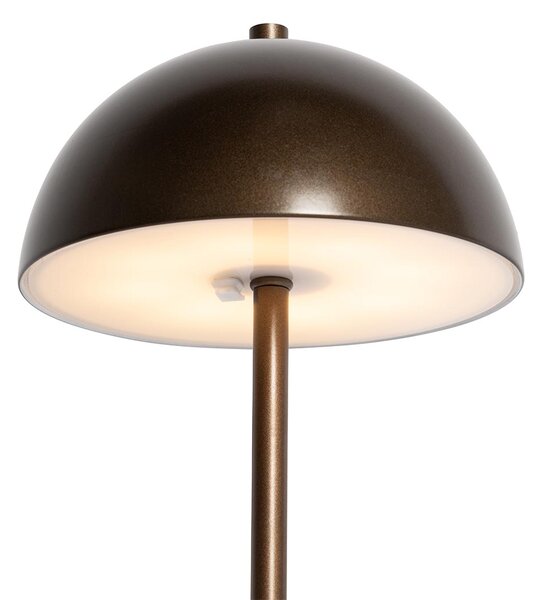Sada 2 venkovních stolních lamp tmavě bronzová dobíjecí vč. LED 3-stupňové stmívání - Keira