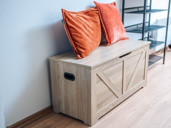 Úložný box LEHAC s víkem 100x46cm, dub sonoma