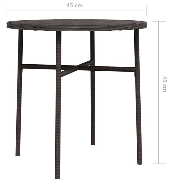 Čajový stolek hnědý 45 cm polyratan 317175