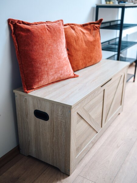 Úložný box LEHAC s víkem 100x46cm, dub sonoma