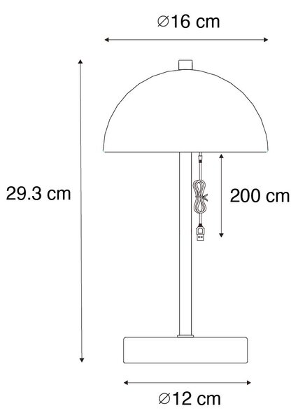 Venkovní stolní lampa tmavě bronzová dobíjecí vč. LED s 3-krokovým stmíváním - Keira