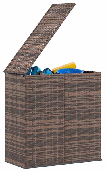 Zahradní úložný box PE ratan 100 x 49 x 103,5 cm hnědý 317224