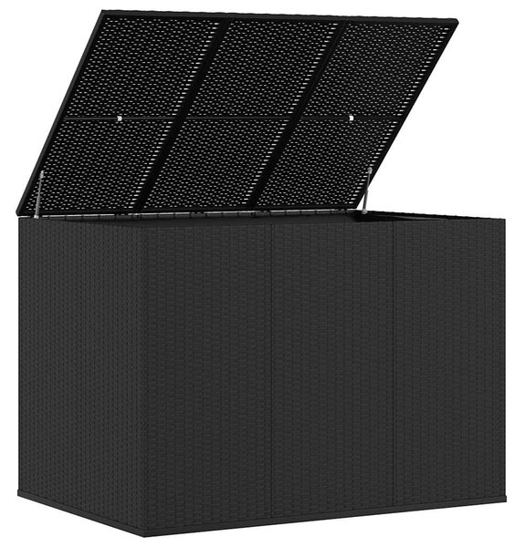 Zahradní úložný box PE ratan 145 x 100 x 103 cm černý 317229