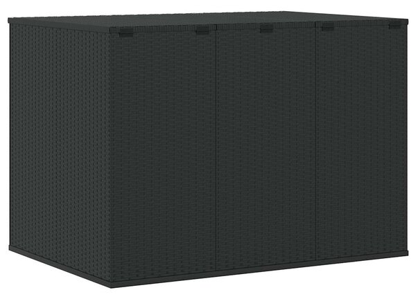 Zahradní úložný box PE ratan 145 x 100 x 103 cm černý 317229