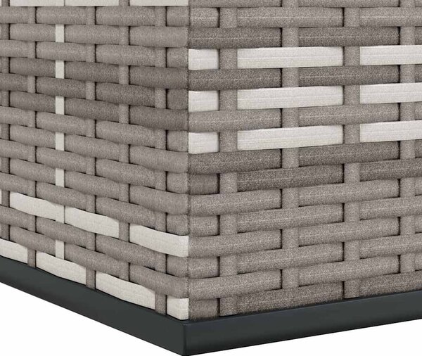 Zahradní úložný box PE ratan 100 x 97,5 x 104 cm šedý 317228