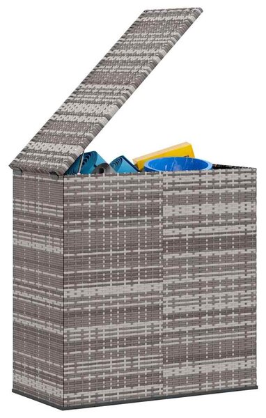 Zahradní úložný box PE ratan 100 x 49 x 103,5 cm šedý 317225