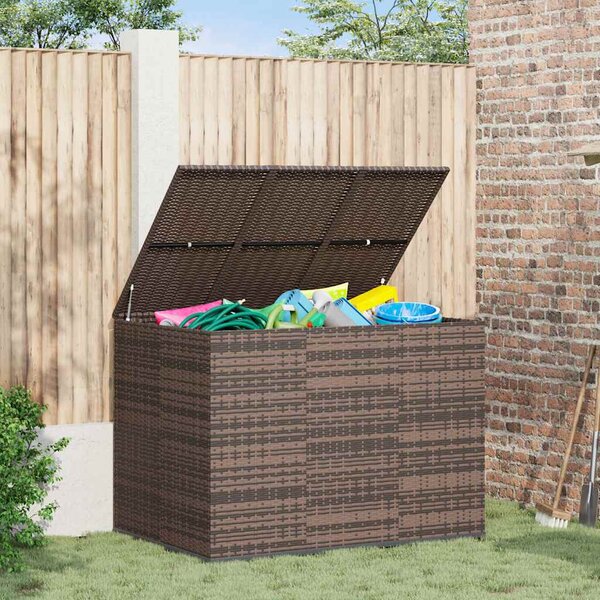 Zahradní úložný box PE ratan 145 x 100 x 103 cm hnědý 317230