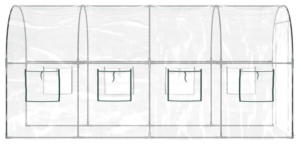 Skleník průhledný 160 x 400 x 190 cm PVC práškově lakovaná ocel 317247