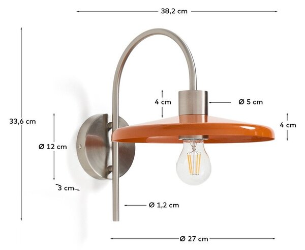Oranžové nástěnné svítidlo ø 27 cm Nuvira – Kave Home
