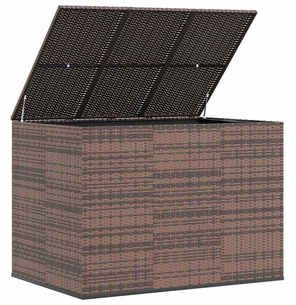 Zahradní úložný box PE ratan 145 x 100 x 103 cm hnědý 317230
