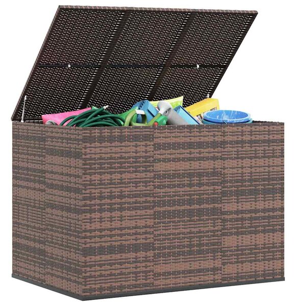 Zahradní úložný box PE ratan 145 x 100 x 103 cm hnědý 317230