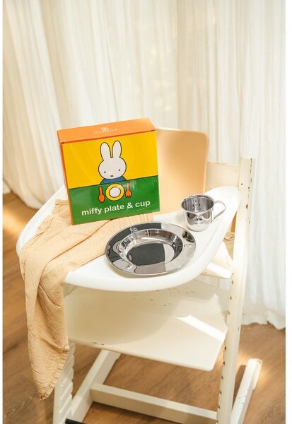 Nerezová dětská jídelní sada 2 ks Miffy – Zilverstad