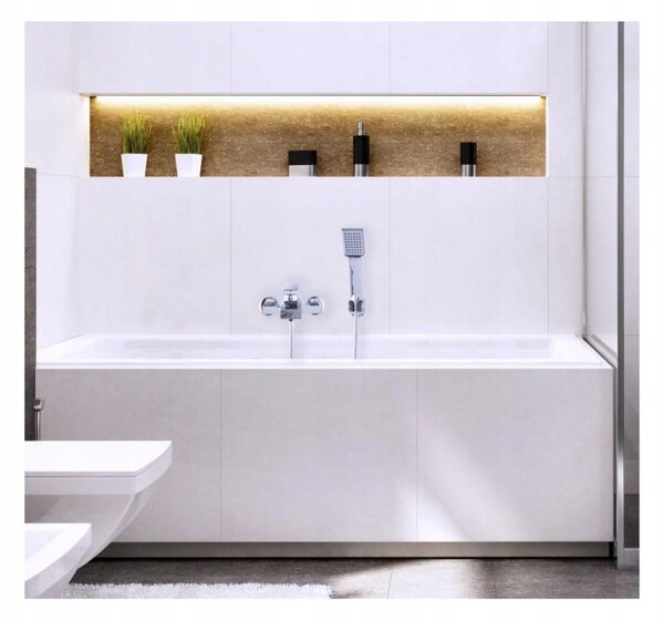 Jednopáková nástěnná vanová a sprchová baterie Yoka Home Talea, stříbrná