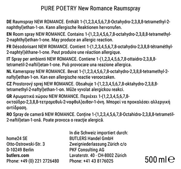 PURE POETRY Vůně do bytu ve spreji New Romance 500 ml