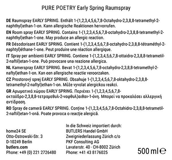 PURE POETRY Vůně do bytu ve spreji Early Spring 500 ml