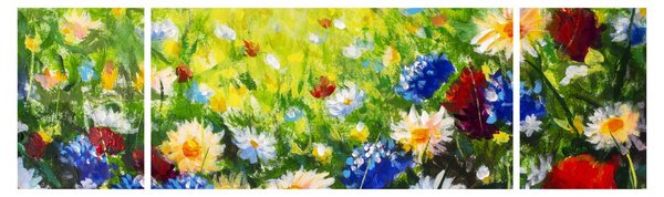 Obraz divokých květin (170x50 cm)