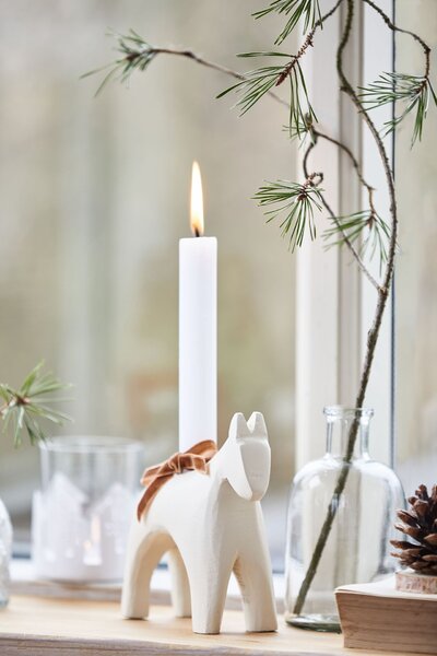 Vysoká svíčka Rustic White 18 cm