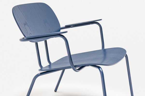MDD Modré lounge křeslo New School s područkami