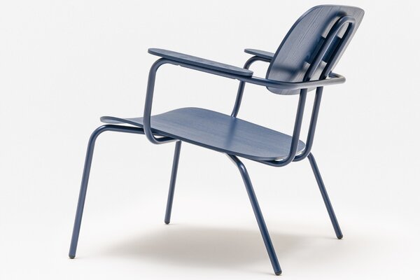 MDD Modré lounge křeslo New School s područkami