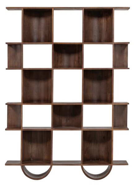 Tmavě hnědá knihovna z mangového dřeva 130x180x35 cm Sinne – WOOOD